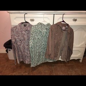 Three button ups